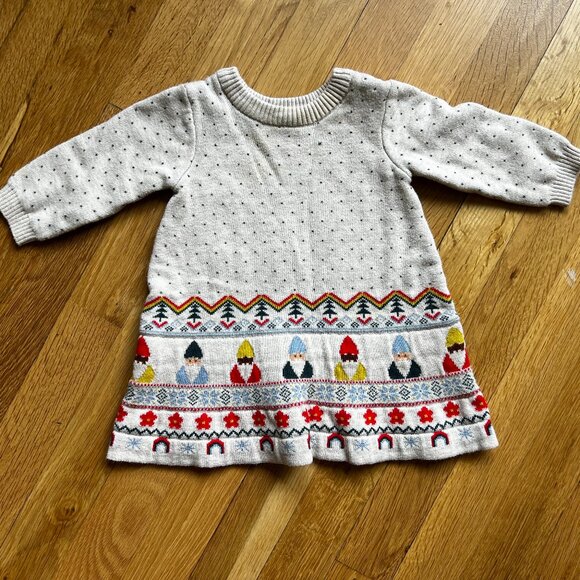Hanna Anderson Infant Toddler Winter Christmas Sweater Dress  Sz 3-6 months - Picture 1 of 2